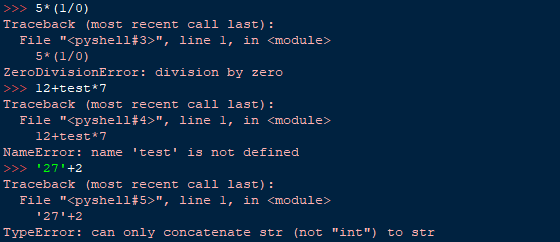 Plusieurs exceptions en python 